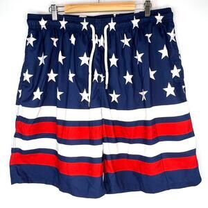 Kailua Surf Men's 4X Swim Trunks Quick Dry Patriotic Board Shorts Pockets NWOT